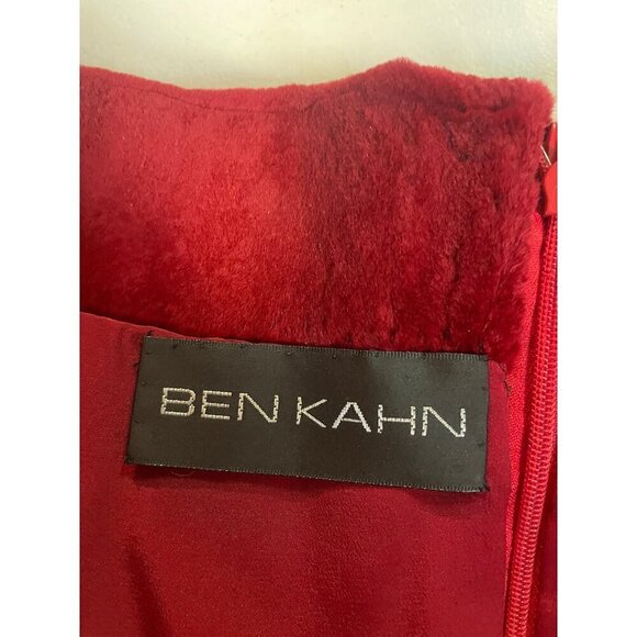 Ben Kahn Vintage Red Fur Maxi Skirt XL Size 16 18 - Picture 3 of 4